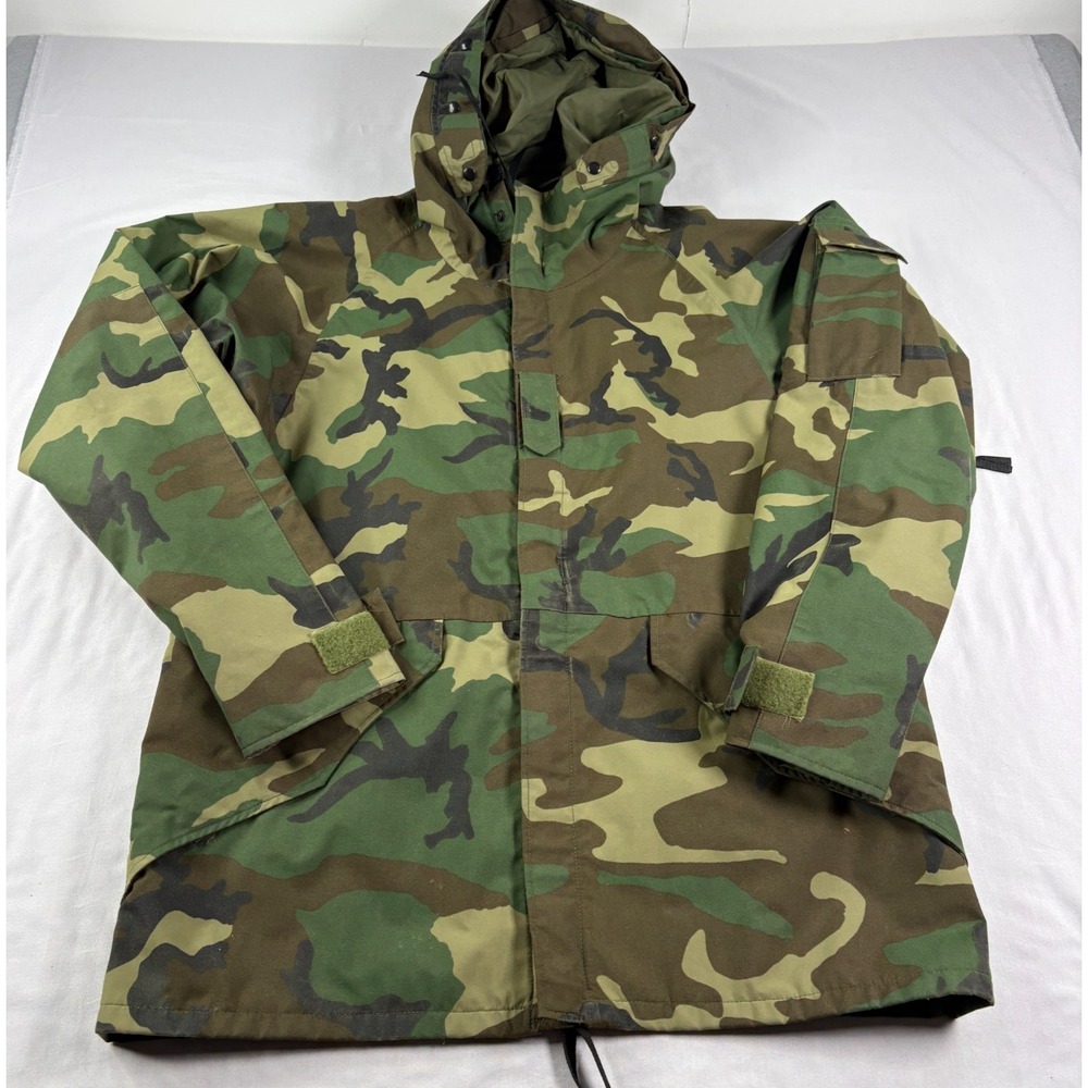 USGI Jacket Mens‎ Medium Green Woodland Camo Parka Goretex Military Cold Weather